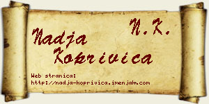 Nadja Koprivica vizit kartica